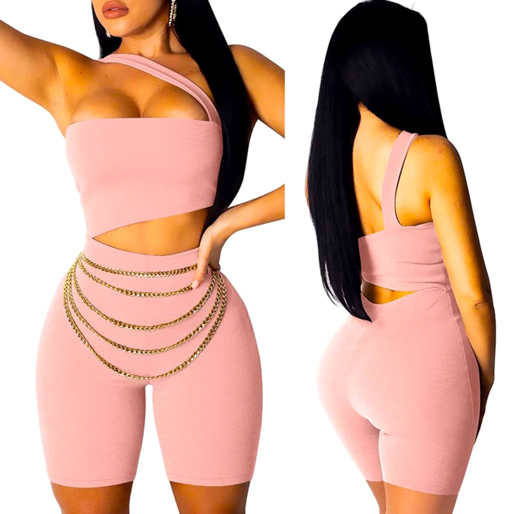 Pink bodycon romper